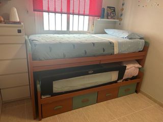 Cama nido con escritorio y cajones