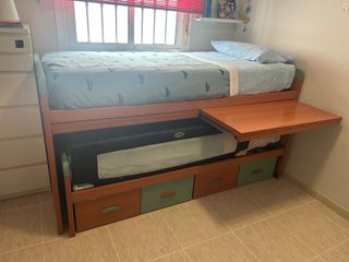 Cama nido con escritorio y cajones