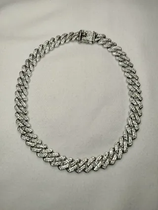 Collana Stile Cubano Argento con Brillanti