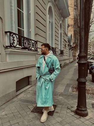 Gabardina ASOS DESIGN azul extragrande