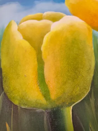 Cuadro al óleo: Tulipanes Amarillos