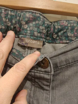 Pantalón vaquero gris mujer