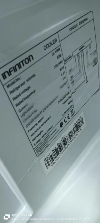 Nevera Infiniton 1 Puerta No Frost A+