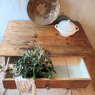 Mesa Tocinera Antigua Madera Restaurada