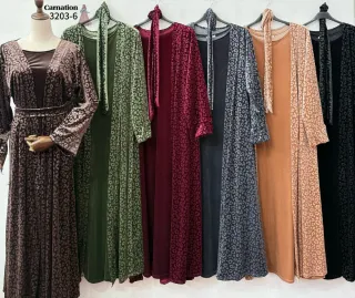 Abaya terciopelo estampado leopardo