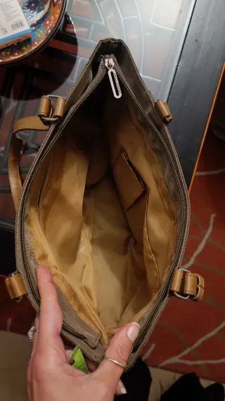 Borsa donna beige e marrone