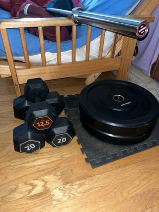 Discos Bumper 50mm 20kg, 10kg y 5kg. 2 de cada