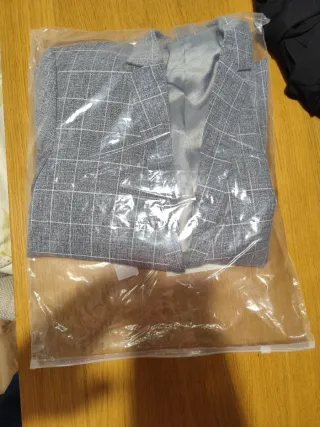 Blazer de cuadros gris hombre