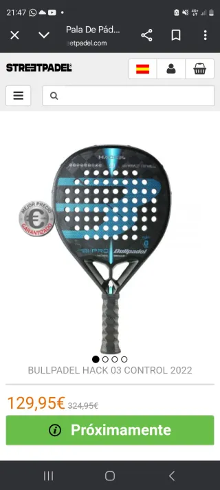 Pala Bullpadel Hack 03 CTR Azul y Negra