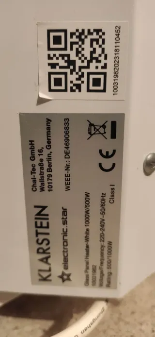 Estufa táctil de aire