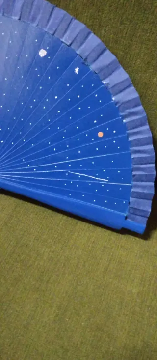 Abanico pintado a mano, estrellas Mini, para bolso