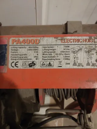 Polipasto Eléctrico PA-400D