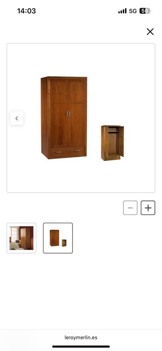 Armario de pino color cerezo