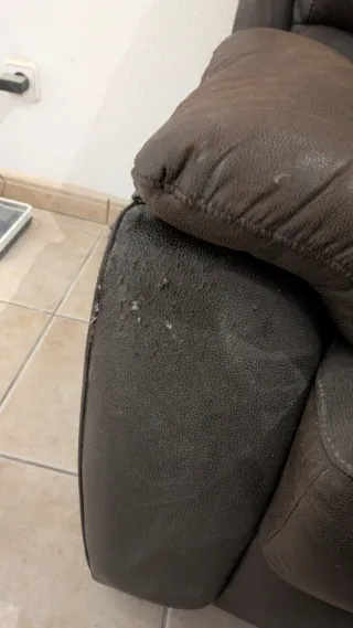 Sofá 2 plazas polipiel y ante