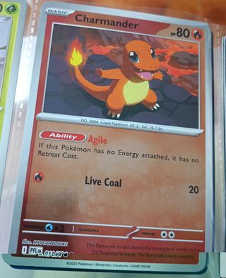 Cartas Pokémon de Charmander a Charizard + Piplup