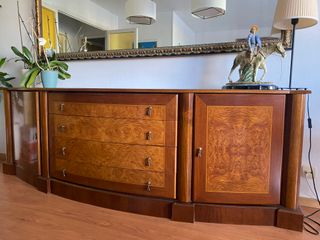 Bufet comedor madera y cristal