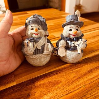 Lote 2 Figure Natalizie Pupazzi di Neve