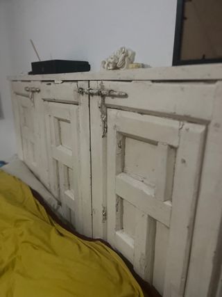 Cabecero artesanal cama 1,50 madera blanco