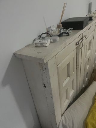 Cabecero artesanal cama 1,50 madera blanco