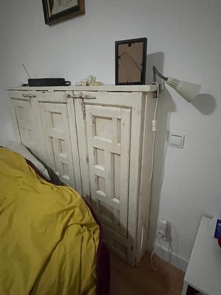 Cabecero artesanal cama 1,50 madera blanco