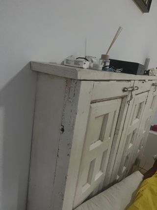 Cabecero artesanal cama 1,50 madera blanco