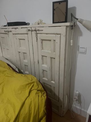 Cabecero artesanal cama 1,50 madera blanco