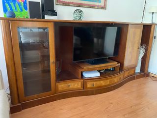Mueble TV madera y cristal