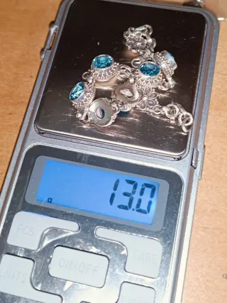 Increíble pulsera Topacios Azul Plata
