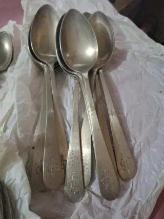 Juego Cubiertos Antiguos Alpaca