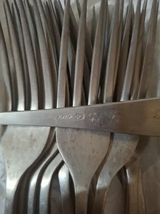 Juego Cubiertos Antiguos Alpaca