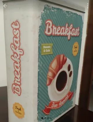 Set 4 Barattoli Latta Vintage Tema Cioccolato