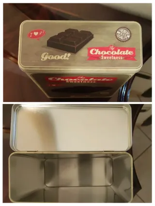 Set 4 Barattoli Latta Vintage Tema Cioccolato