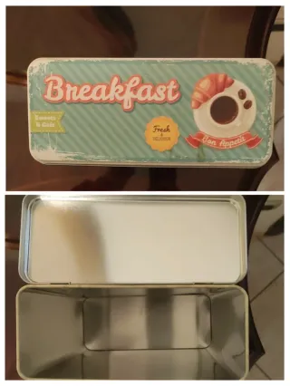 Set 4 Barattoli Latta Vintage Tema Cioccolato