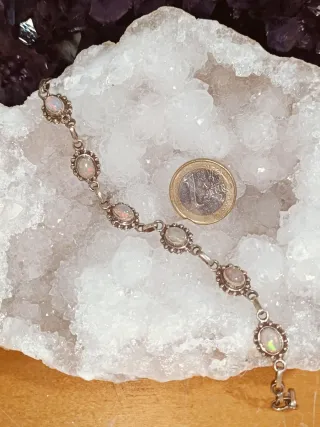 Pulsera de ópalo plata estilo vintage