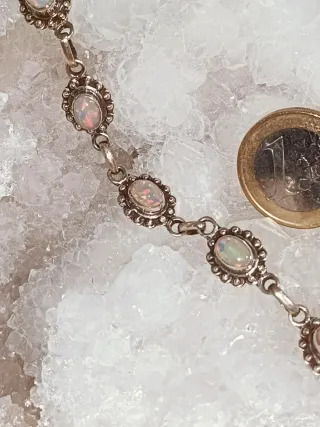 Pulsera de ópalo plata estilo vintage