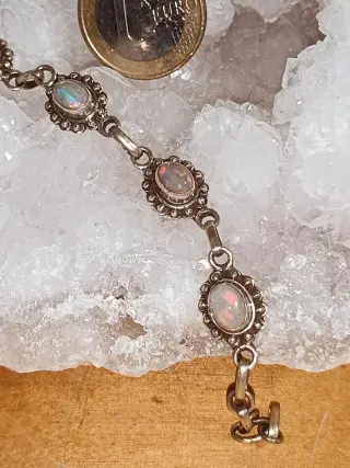 Pulsera de ópalo plata estilo vintage