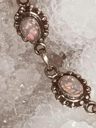 Pulsera de ópalo plata estilo vintage