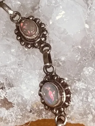 Pulsera de ópalo plata estilo vintage