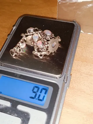 Pulsera de ópalo plata estilo vintage