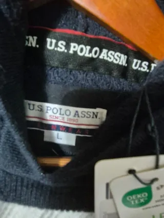 Sudadera US Polo Assn Gris y Blanco