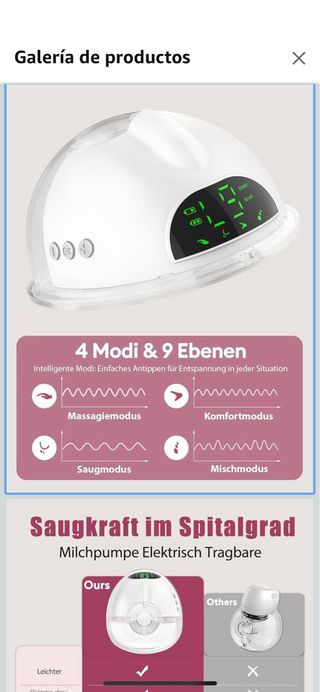 Sacaleches eléctrico wearable nuevo