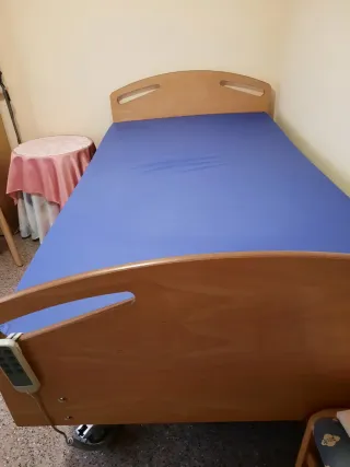 Cama articulada eléctrica con colchón.