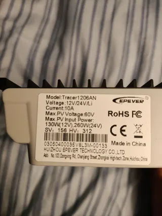Regulador Solar Epever Tracer 1206AN MPPT 10A
