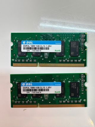 2x Módulos RAM DDR3L 1GB 1866MHz DSL