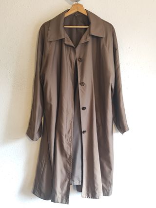 Gabardina Vintage Marrón clasica Elegante Ligera