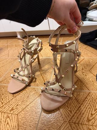 Sandali tacco Prima Donna beige oro