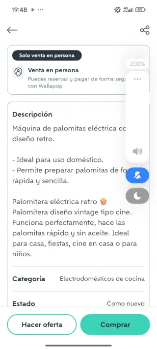 Máquina de Palomitas Vintage Roja