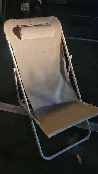 Tumbona plegable beige