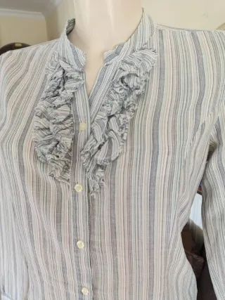 Blusa WE Algodón Rayas Volantes