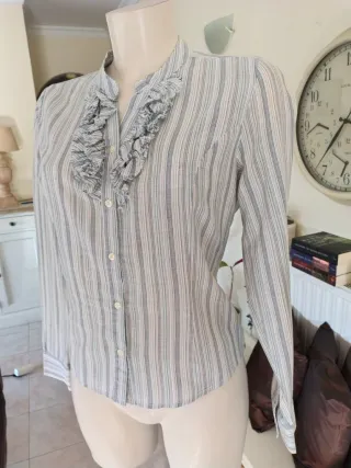 Blusa WE Algodón Rayas Volantes